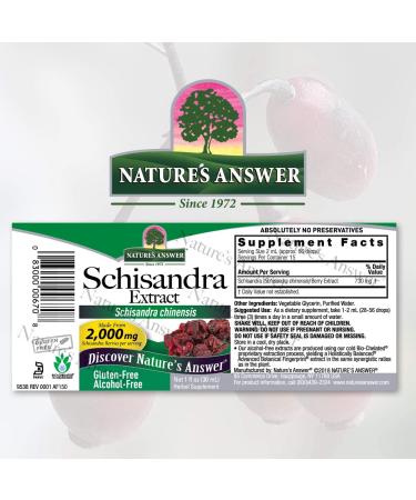 Nature's Answer Schisandra Berry Extract - Stress Relief & Energy Boost | Gluten-Free, Alcohol-Free, 1oz - Buy Online on GoSupps.com