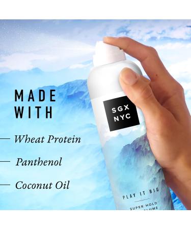 SGX NYC Play it Big Volumizing Finishing Hair Spray - Long Lasting Hair Spray with Anti Frizz Finish - Paraben Free with Coconut Oil - 8.5 oz - Buy Online on GoSupps.com