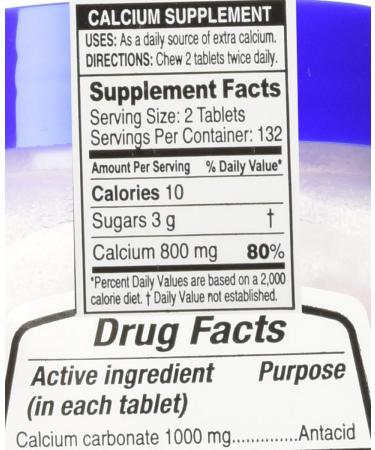 Kirkland Signature Ultra Strength Antacid 1000 MG Calcium Carbonate - 265 Assorted Berry Flavor Tablets - Buy Online on GoSupps.com