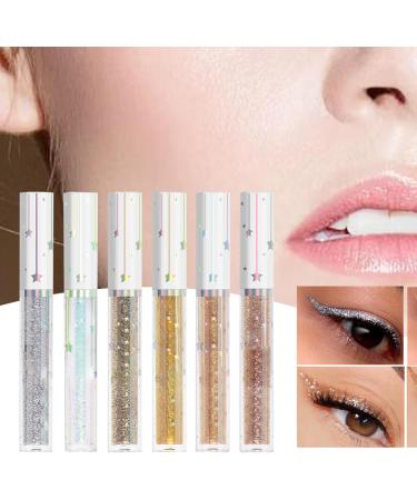 Glitter Liquid Eyeliner Glitter Liquid Eyeliner | Waterproof Eyeliner Pencil 6 Colors Eyeliner Color Set - Long-lasting Glitter Eye Pencil Colored Eyeliner - Buy Online on GoSupps.com