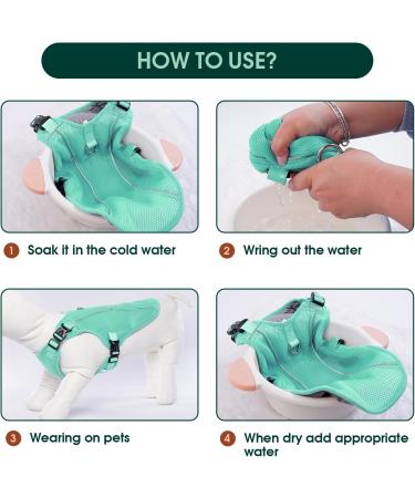 Buy Kuoser Cool Vest for Dogs | Cooling Jacket & Coat | Ideal for Outdoor Activities | Ventilated Dog Cooling Vest in Green - Buy Online on GoSupps.com