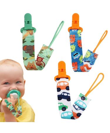 Fulenyi pacifier holder clip - pacifier clamps made of fabric |Libs Schnuller Clip stay on the spot good firm effect for babies girls boys children children T2 combination