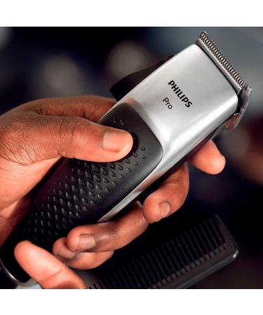 Philips HC5100/13 Hair Clippers for Men - Professional Grade Beard Trimmer with Adjustable Blades Grades 0-4, Corded UK Plug, Black/Silver - Buy Online on GoSupps.com