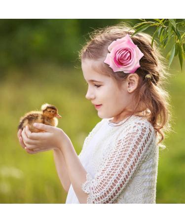 9 Pack Artificial Rose Flower Alligator Hair Clips - Boho Wedding Party Hair Accessories - Buy Online on GoSupps.com