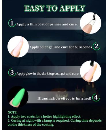 Glow In The Dark Gel 15ml - Long-lasting Luminous Nail Top Glue Coat for DIY Nail Art - UV LED Compatible - Perfect with Any Color - Buy Online on GoSupps.com