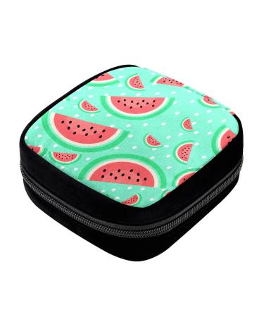 GIAPB Period Bag Sanitary Napkin Storage Bag Pad Holder for Period Makeup Pouch Fruit Watermelon Polka Dots Color3002