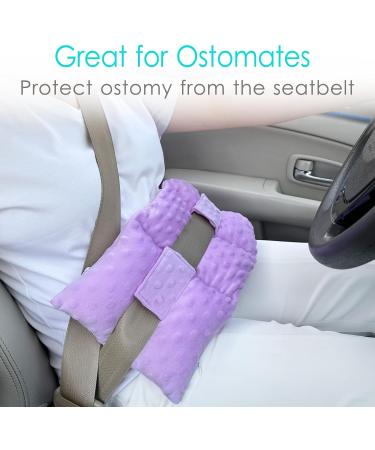 Cozy Stoma Security Belt Cushion | Stoma Safety Belt & Protection | Ileostomy & Urostomy Accessories | Minky Dot Lavender for Peritoneal Dialysis - Buy Online on GoSupps.com
