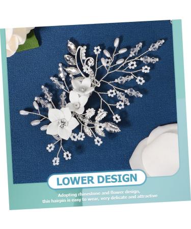 WOFASHPURET Flower Hairpin Hair Clip Rhinestone Headpiece Rhinestone Bobby Pins Tiara Ceramics - Buy Online on GoSupps.com