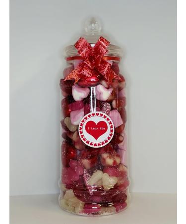 I Love You Valentines Day Filled Pick N Mix Sweet Victorian Jar Gift Present 970ml aprrox 700g - Buy Online on GoSupps.com