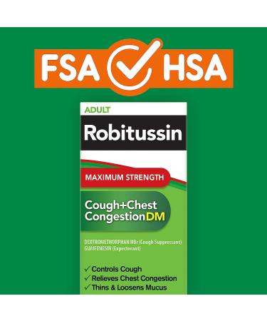 Robitussin Adult Maximum Strength Cough + Chest Congestion DM Max 8 Fl Oz x 2 - Non-Drowsy Raspberry Flavor - Buy Online on GoSupps.com