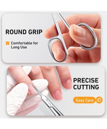 THRAU Ciseaux Cuticules Extra Fins pour Manucure et P dicure Lame Courb e Kit de Soin pour Ongles Sourcils Cils Peau S che Classique - Buy Online on GoSupps.com