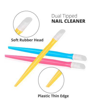 CATTOMBEEG Rubber Cuticle Pusher - Pack of 6 - Nail Art and Cleaner Tools for Men and Women - Six Colors Mix - Buy Online on GoSupps.com