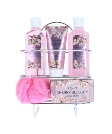 Spa Life Cherry Blossom Shower Caddie 5 Pack Gift Set