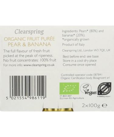 Clearspring Organic Fruit Pur e - Pear & Banana - Buy Online on GoSupps.com