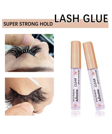 Clear Eyelash Glue - Super Strong Hold, Waterproof Adhesive for False Eyelashes - Gentle on Sensitive Eyes - 0.176oz (Clear) - Buy Online on GoSupps.com