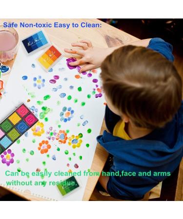 XoreArt Washable Ink Pads for Kids - Non-Toxic DIY Rainbow Craft Ink Pads - Pack of 20 - Ideal for Rubber Stamps, Paper, Wood, Fabric - Best Gift for Kids - Buy Online on GoSupps.com