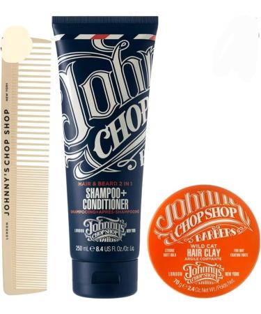 Johnny ChopShop Style Regime - Shampoo Clay & Comb Edit 3 PCS set - Buy Online on GoSupps.com