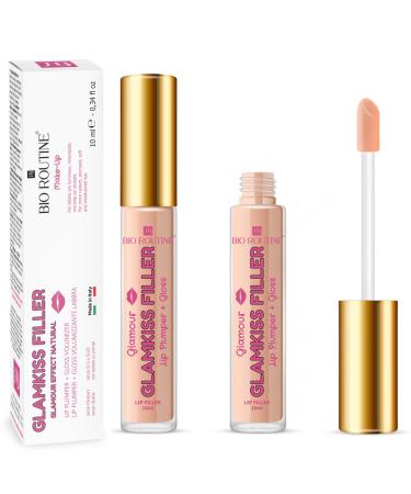 BIO ROUTINE Glamkiss Filler Lip Plumper & Gloss Plumping and Moisturizing Lip Balm 2 Types of Hyaluronic Acid Chili Pepper Peptides Serum Viper Venom Volumizing Gloss with Vitamin E 10 ml