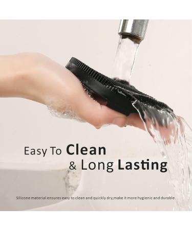 HIEERBUS Silicone Body Scrubber Gentle Exfoliating Body Scrubber in Shower Silicone Loofah with Easily Lather Bristles Long Lasting and More Hygienic Than Traditional Shower Loofah 1 Pack Black  - Buy Online on GoSupps.com