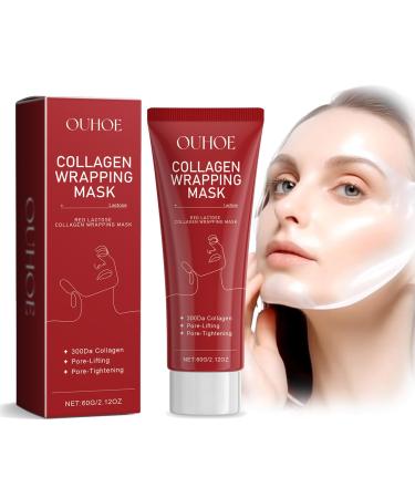 Collagen Wrapping Mask Peel Off Face Mask Red Lacto Collagen Peel Off Mask Reverse Hydrolyzed Collagen Mask Wrinkle Restoring Peel Off Mask Firming & Gloss Korean Skin Care for Face