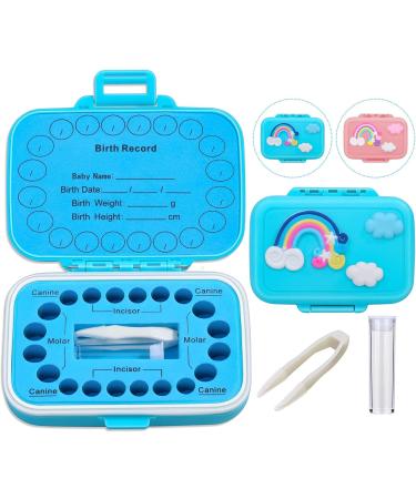 Kids Tooth Keepsake Box - Blue Tooth Holder for Lost Teeth - Teeth Storage Container for Tooth Fairy - Baby Teeth Keepsake - Buy Online on GoSupps.com