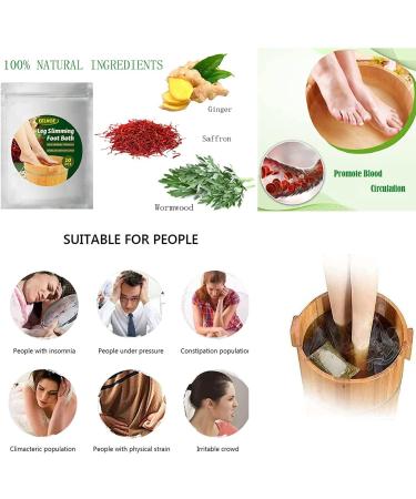 20PCS Lymphatic Drainage Ginger Foot Leg Slimming & Relaxation Foot Bath Bags - Foot Reflexology Spa Massage - Buy Online on GoSupps.com