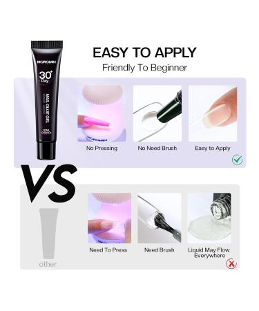 Morovan Solid Gel Nail Glue - 20ML Strong Clear Gel for Press-Ons Acrylic Nails & UV Nail Extensions - Buy Online on GoSupps.com