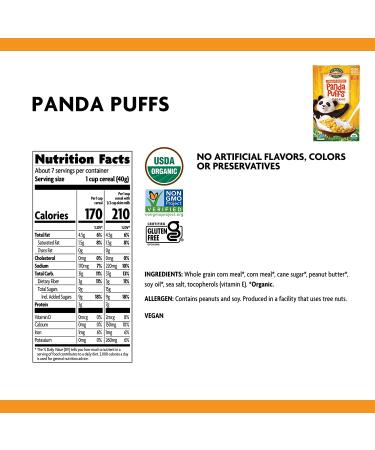Nature's Path EnviroKidz Organic Peanut Butter Panda Puffs - 10.6 oz (300 g) | Healthy Snack for Kids - Buy Online on GoSupps.com