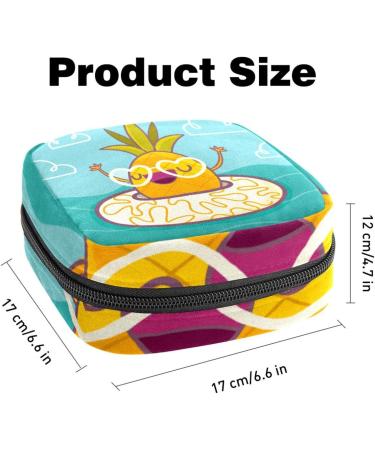 Fun Pineapple Zipper Storage Bag | Large Menstrual Cup Bag for Periods | Multicolored Tampon Holder for Girls - Buy Online on GoSupps.com