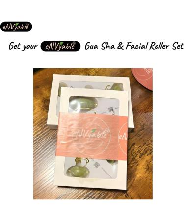 2pc Gua Sha & Facial Roller Set - 100% Natural Jade Stone Skin Care Massager - International Shipping - Buy Online on GoSupps.com