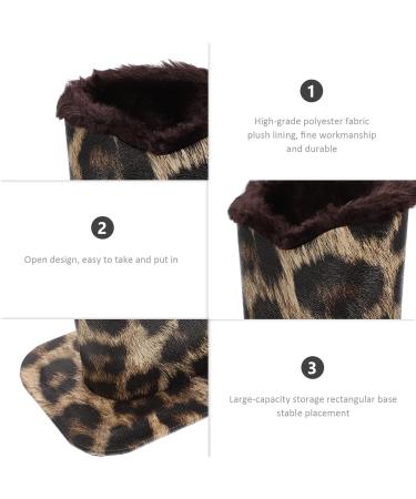 Milists Plush-Dressed Anti-Scratch Leather Glasses Holder - Silver Leopard for Desks & Bedside Tables | Shop Internationally - Buy Online on GoSupps.com