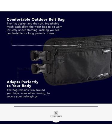 Buy RFID Travel Money Belt - Theft-Proof Abdominal Bag with Passport Holder | Compact Under Clothing Design - Ideal for Travelers - Buy Online on GoSupps.com