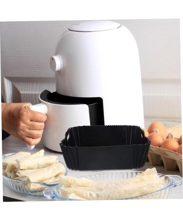 GRIRIW Air Fryer Pad Non Stick Baking Pan Reusable Air Fryer Baskets Silicone Bakeware Foldable Black 22X6CM - Buy Online on GoSupps.com