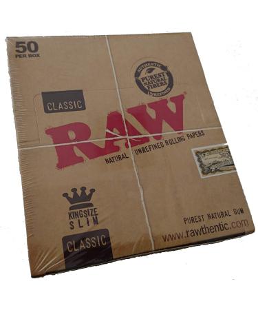Raw Classic King Size Slim Rolling Paper - Full Box of 50 Packs | Buy Online - Buy Online on GoSupps.com