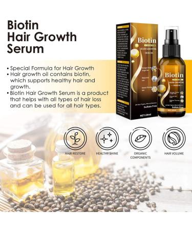 Hair Growth Spray - Hair Growth Serum with Biotin - Hair Serum for Hair Growth - Hair Loss Treatment For Men Women - Biotin Thickening Herbal Serum - Biotin Premium Herbal Serum - 20ml - Buy Online on GoSupps.com