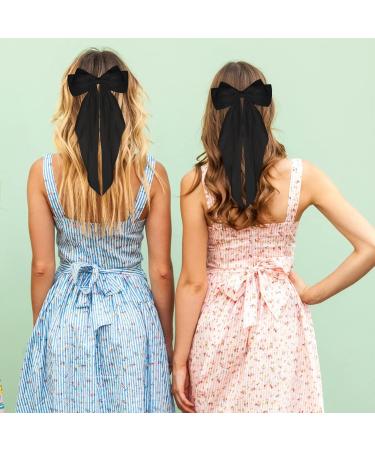 Buy Wllhyf Soft Satin Hair Clips - Large Loop French Hairpins for Women & Girls | Stylish Black Metal Arch Node for Parties - Buy Online on GoSupps.com