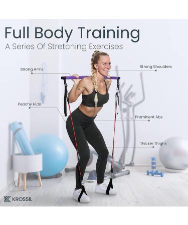 Pilates Bar Kit with 11 Resistance Bands - Portable Fitness Equipment for Home Workouts - Buy Online on GoSupps.com