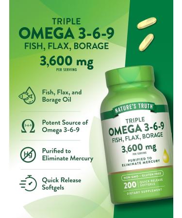 Nature's Truth Fish Flax Borage Triple Omega Tablets - Buy Online on GoSupps.com