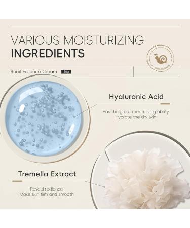 LAIKOU Korean Snail Essence Cream Face Moisturizer Moisturizer Face Cream Korean Moisturizer for All Skin Types Hydrating Firming Moisturizing Gentle 50g/1.76oz. - Buy Online on GoSupps.com
