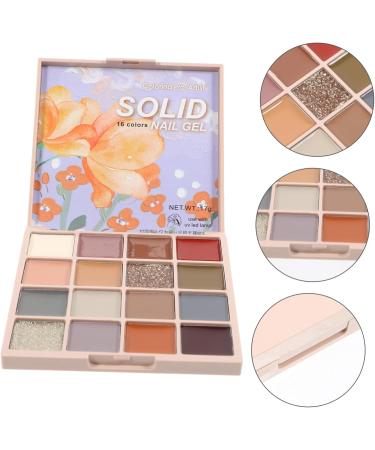 1 Box of Solid Nail Art Glue Varnish Nail Polish Solid Nail Gels in 16 Colours Nail Gel Palette with 16 Colours Nail Accessories Nail Polish Cream Suite - Buy Online on GoSupps.com