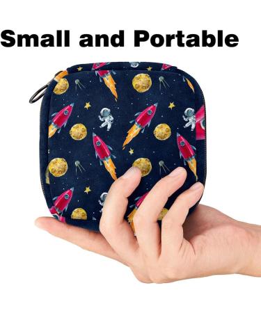 Menstruation Pad Bag with Zipper - Women's Napkin & Tampon Collection Bag | Space Missiles Color 7 - Shop Now! - Buy Online on GoSupps.com