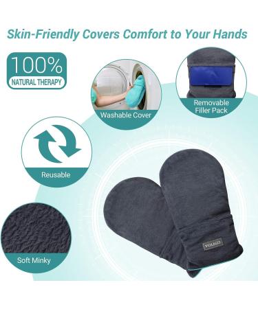 voligo Microwavable Heated Mittens  Hot and Cold Hand Therapy Gloves  Heat Arthritis Gloves for Hands Warmer Therapy and Trigger Fingers Pain Relief & Carpal Tunnel Fit for Many Hand Sizes (Gray) Dark Gray - Buy Online on GoSupps.com
