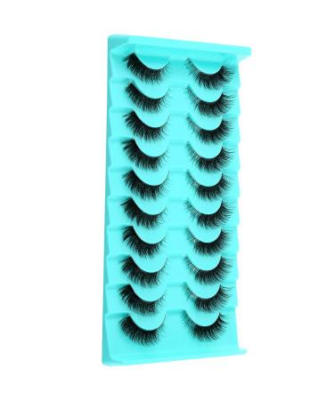 Clear Band Russian Volume Fluffy Strip Lashes - 10 Pairs of Naturally Wispy D Curl False Eyelashes | Htal09 - Buy Online on GoSupps.com