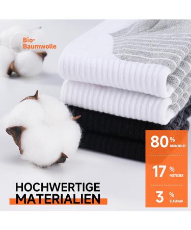 Breathable Cotton Sneaker Socks for Men 6-Pair Set | Sizes 35-50 | Short Running Sports Socks - Black & Gray - Buy Online on GoSupps.com