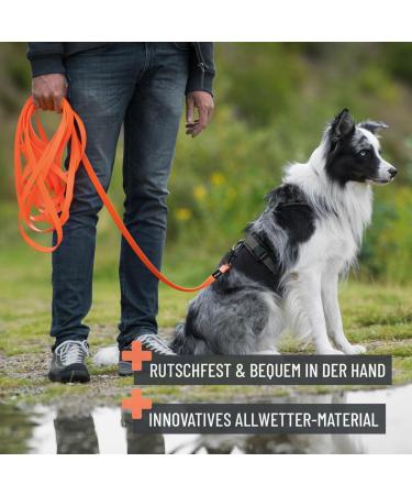 Reavet 5m Neon Orange Drag Line for Dogs | Robust Waterproof Leash with Padded Handle | Ideal Training Leash for Large & Small Dogs - Buy Online on GoSupps.com