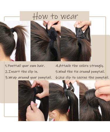 Wine Red Burg Ponytail Hair Extension | Synthetic Clip-in Wrap Around Hairpiece | Long Drawstring Pony Tail Hair Wrap - 1pc - Buy Online on GoSupps.com