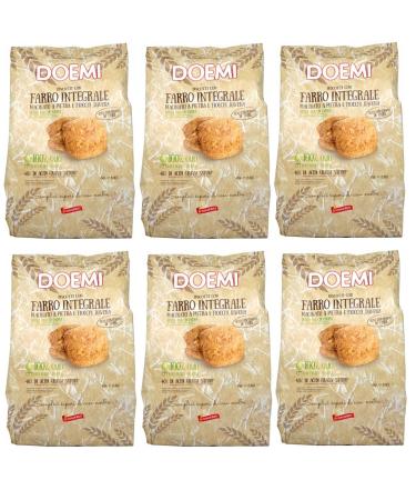 Italian Gourmet E.R. Doemi Biscotti con Farro Integrale Pack of 6 biscuits with stone-ground spelt oat flakes and olive oil 450g + Italian Gourmet Polpa di Pomodoro 400g box