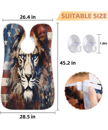 Shop American Flag Lion Beard Bib Apron Best Beard Hair Catcher for Men | Perfect Father's Day & Anniversary Gift - Buy Online on GoSupps.com