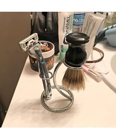 Shaving Razor and Brush Stand Heavy Chrome Shaving Stand Safety Razor Stand Shaving Brush Stand - Holder Stainless Steel Shaving Brush Stand for Safety Razor Storage Shave Brush Holder (Silver) - Buy Online on GoSupps.com