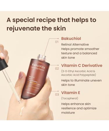 THANKYOU FARMER BakuVita Revitalizing Ampoule - Vegan Bakuchiol & Vitamin C Serum for Pore Care & Firming | 1.75 fl oz (50ml) - Ship Internationally - Buy Online on GoSupps.com